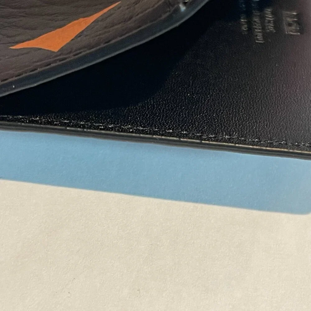 MCM Aren Maxi Monogram Visetos Card Case in Black & Orange - NWOT